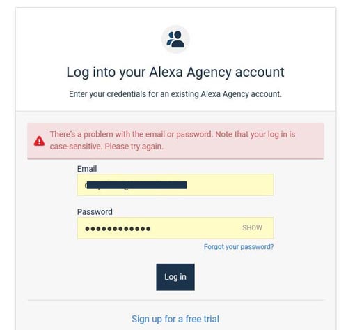 فعال سازی اکانت مسدود شده الکسا از طریق ایمیل